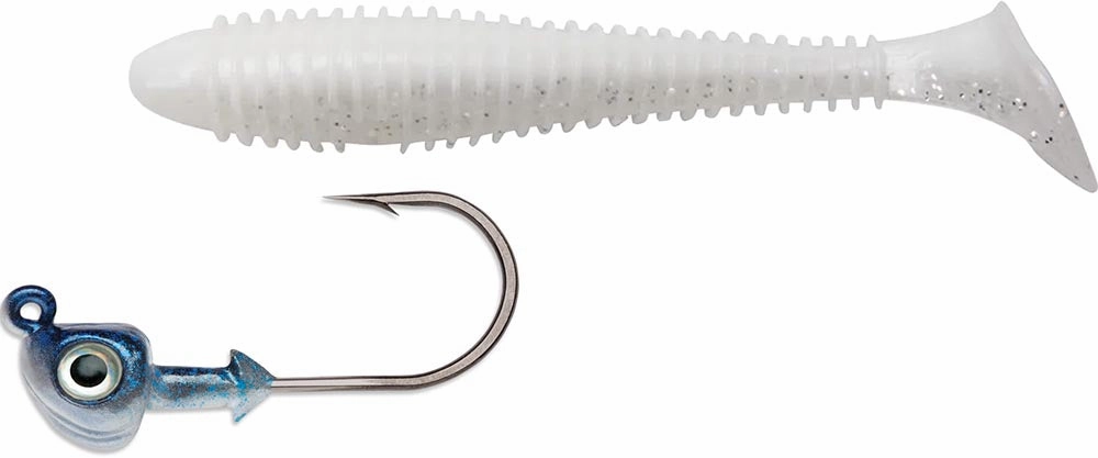 Keitech 3.8 Inch Fat Swing Impact & VMC Boxer Swimbait Jighead Combo