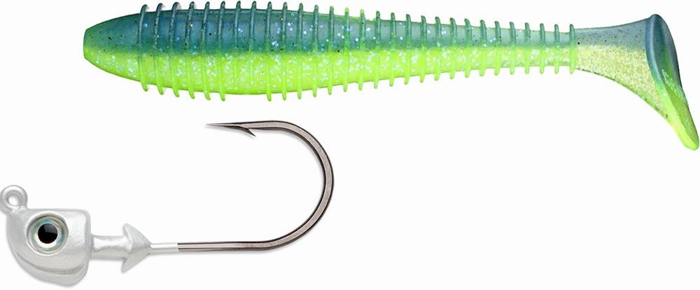 Keitech 3.8 Inch Fat Swing Impact & VMC Boxer Swimbait Jighead Combo
