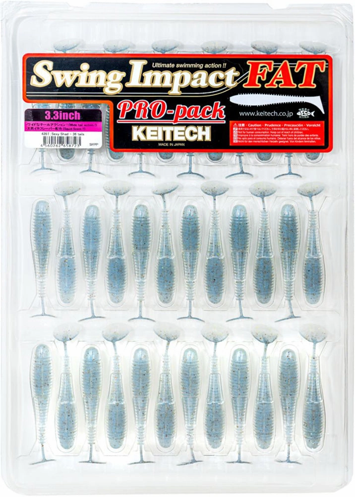 Keitech Fat Swing Impact 3.3 inch Soft Paddle Tail Swimbait - 30 Bait Pro Pack