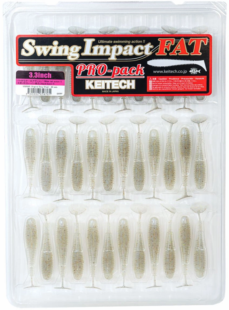 Keitech Fat Swing Impact 3.3 inch Soft Paddle Tail Swimbait - 30 Bait Pro Pack