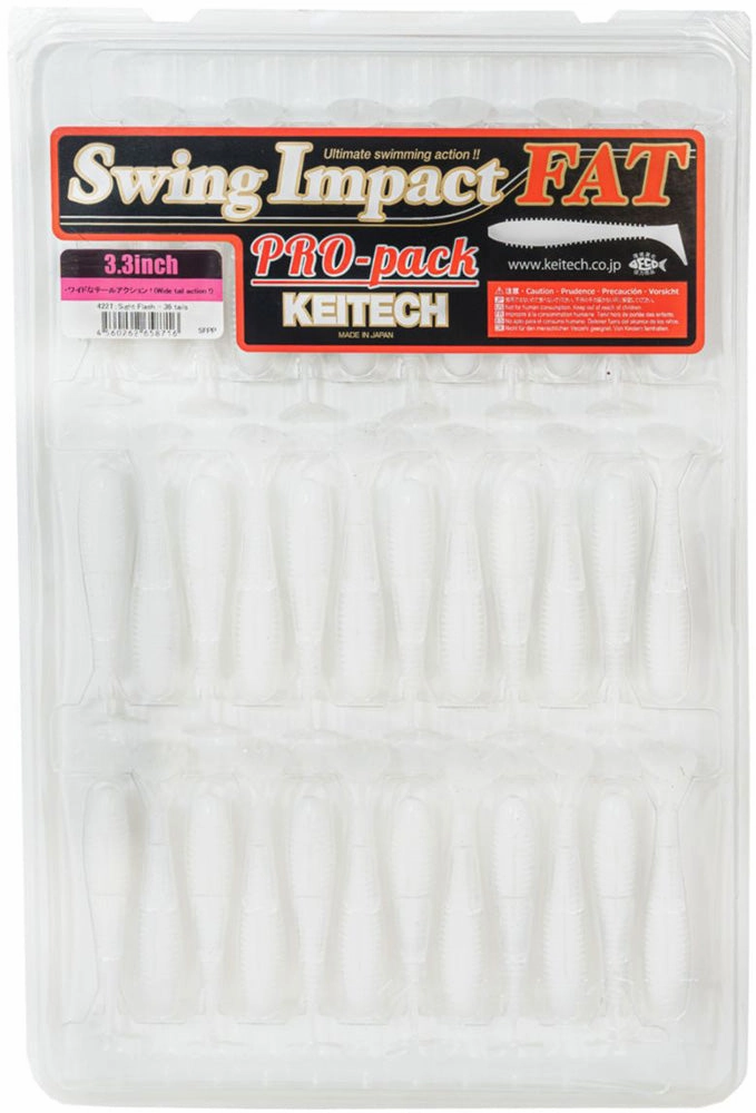 Keitech Fat Swing Impact 3.3 inch Soft Paddle Tail Swimbait - 30 Bait Pro Pack