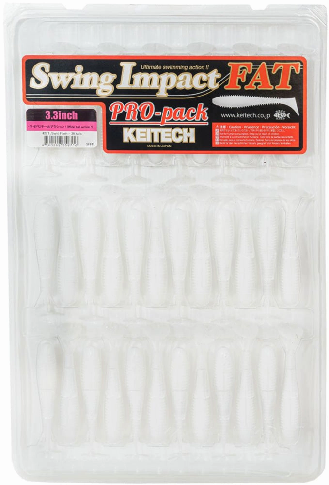 Keitech Fat Swing Impact 3.3 inch Soft Paddle Tail Swimbait - 30 Bait Pro Pack