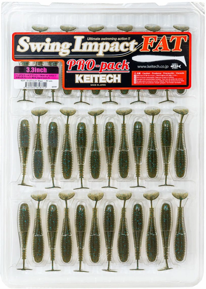 Keitech Fat Swing Impact 3.3 inch Soft Paddle Tail Swimbait - 30 Bait Pro Pack