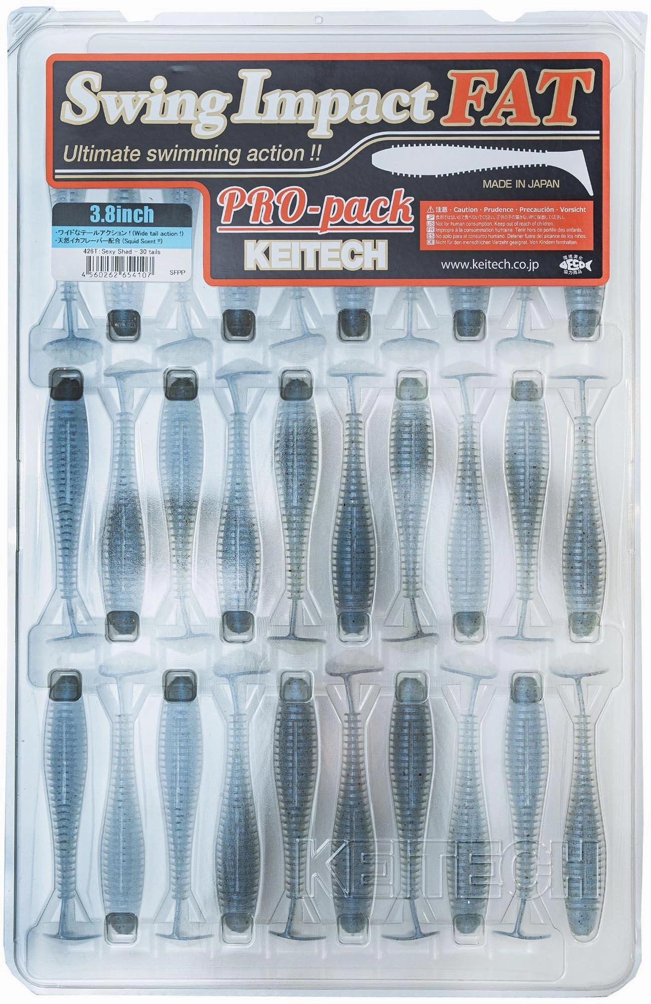 Keitech Fat Swing Impact 3.8 inch Soft Paddle Tail Swimbait - 30 Bait Pro Pack