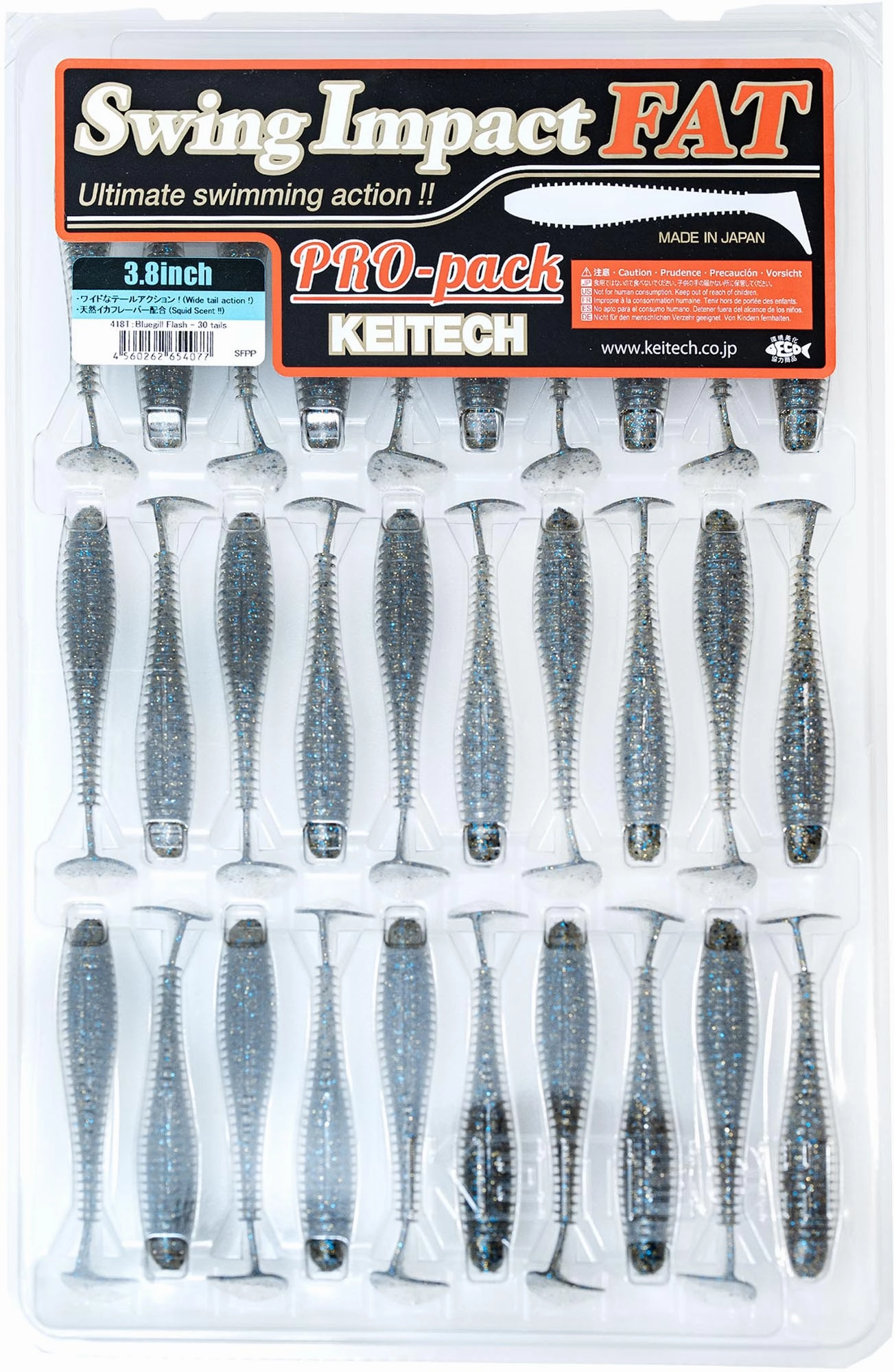 Keitech Fat Swing Impact 3.8 inch Soft Paddle Tail Swimbait - 30 Bait Pro Pack