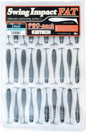 Keitech Fat Swing Impact 3.8 inch Soft Paddle Tail Swimbait - 30 Bait Pro Pack