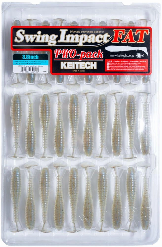 Keitech Fat Swing Impact 3.8 inch Soft Paddle Tail Swimbait - 30 Bait Pro Pack