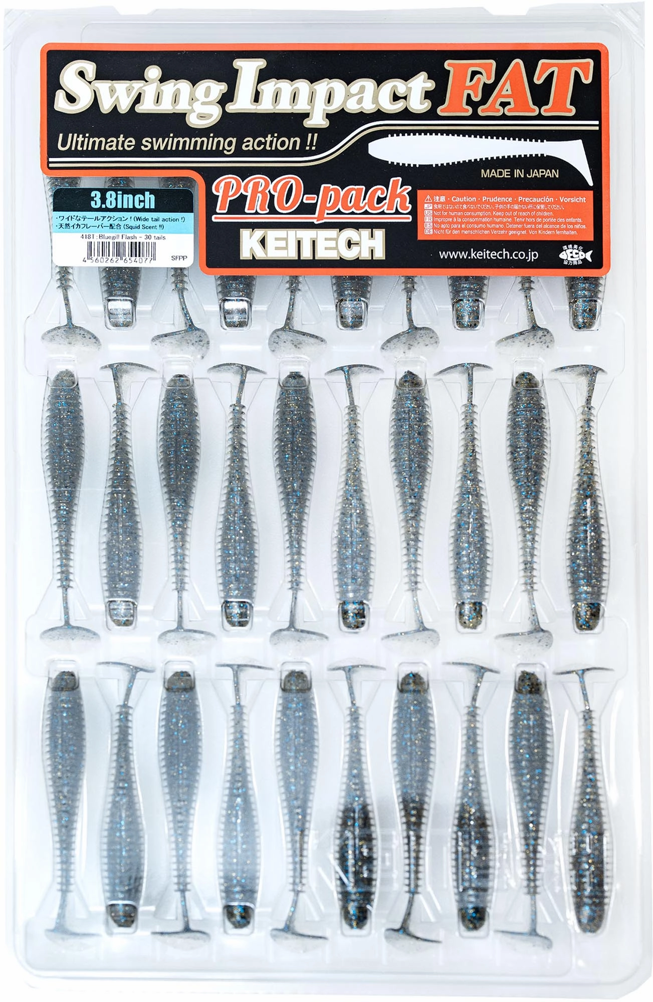 Keitech Fat Swing Impact 3.8 inch Soft Paddle Tail Swimbait - 30 Bait Pro Pack
