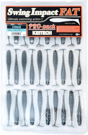 Keitech Fat Swing Impact 3.8 inch Soft Paddle Tail Swimbait - 30 Bait Pro Pack