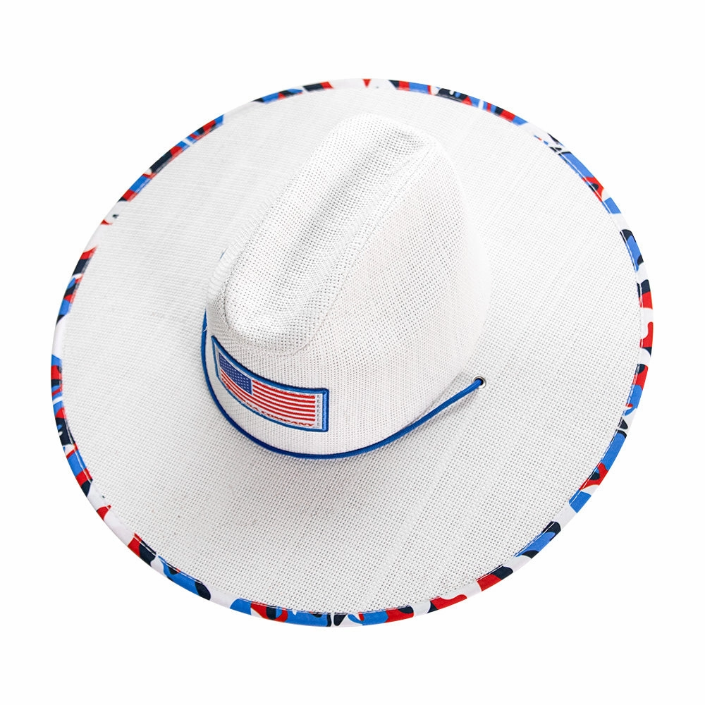 Keys Straw Hat | USA Military Camo | White