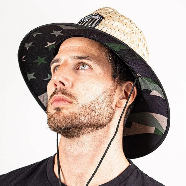 Ladder Under Brim Straw Hat | Patriot Military Camo