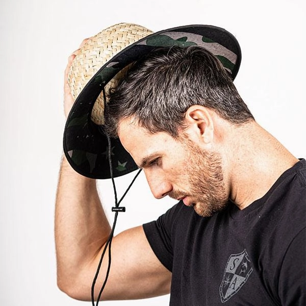 Ladder Under Brim Straw Hat | Patriot Military Camo