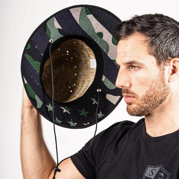 Ladder Under Brim Straw Hat | Patriot Military Camo