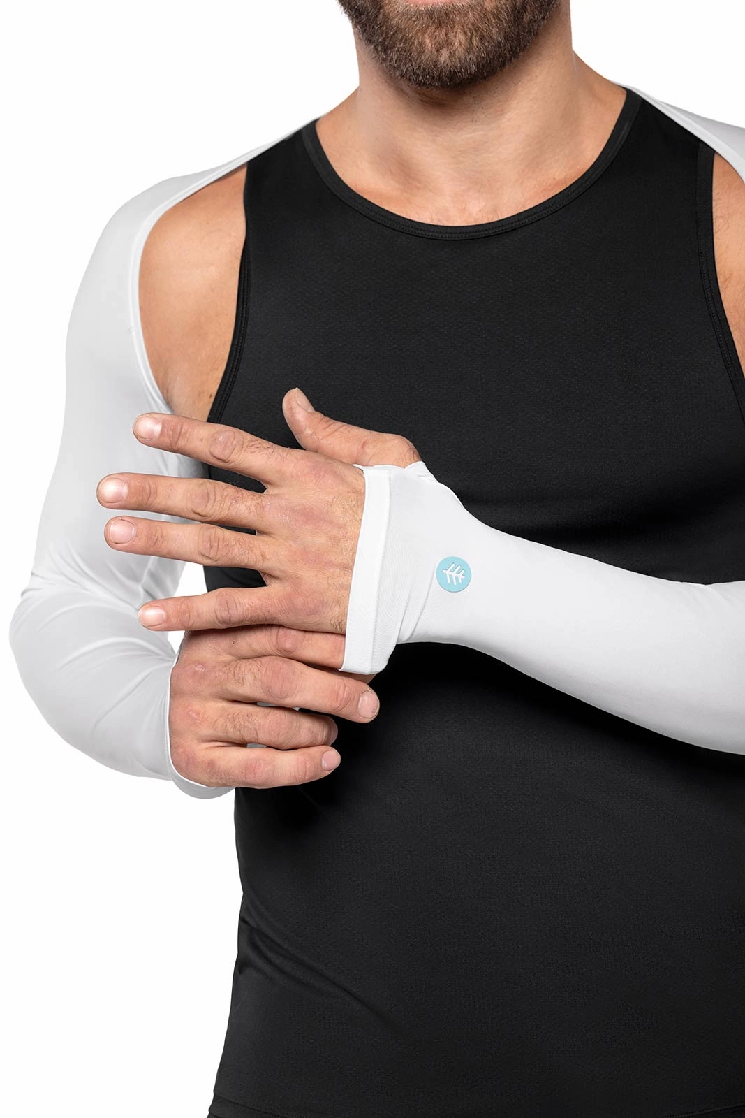 Men's Larix Shoulder Wrap UV Sleeves | White