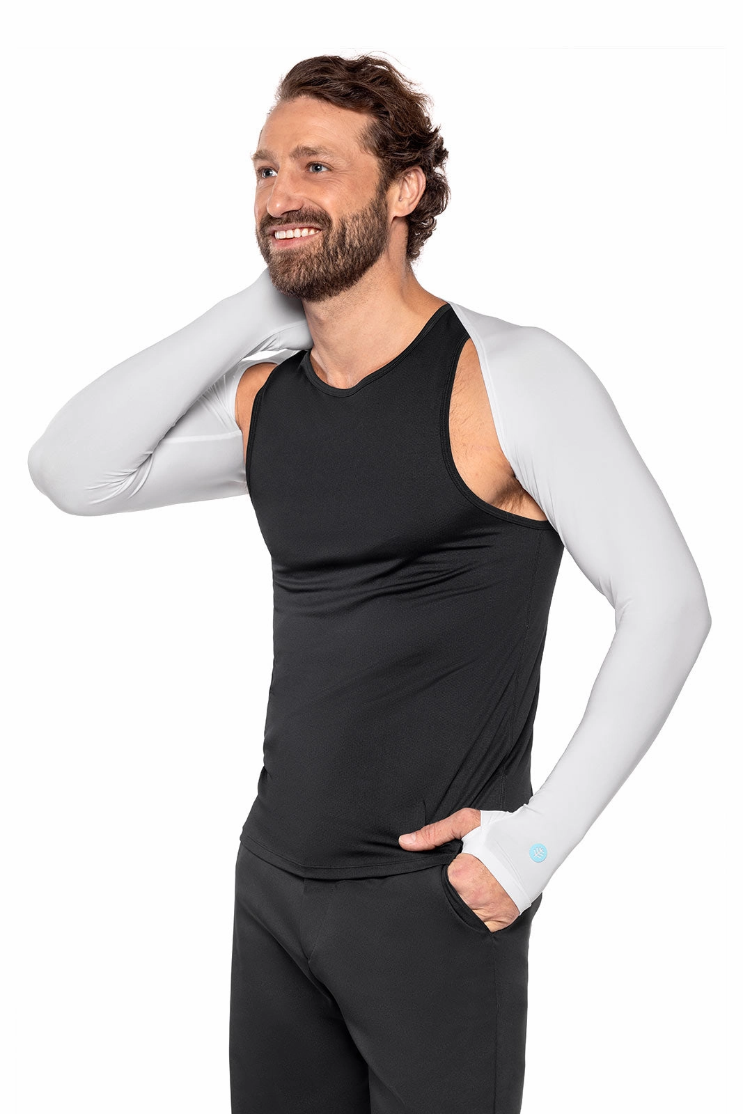 Men's Larix Shoulder Wrap UV Sleeves | White