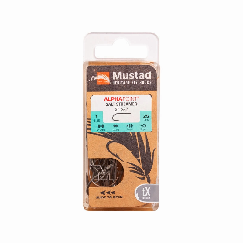 Mustad Allround O'Shaughnessy 34007 2XH1XL Forged Straight TitanX 25 Pack