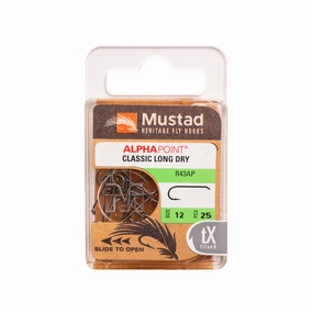 Mustad Dry Fly Hook R50AXP 1XF 3XL Forged Down Eye TitanX 25 Pack