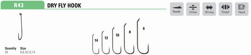 Mustad Dry Fly Hook R50AXP 1XF 3XL Forged Down Eye TitanX 25 Pack