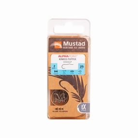 Mustad Fresh Water Popper Kinked Shank 2XL Forged Straight TitanX 25 Pack