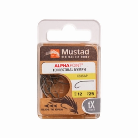 Mustad Nymph/Dry Hook Long Curved 3XL Forged Straight TitanX 25 Pack