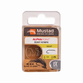 Mustad Nymph Hook 3906B Sproat Bend 3XH 2XL Down Eye TitanX 25 Pack - S82AP