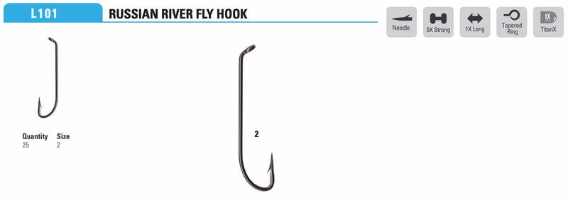 Mustad Russian River Streamer Hook 5XH Down Eye TitanX 50 Pack