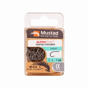 Mustad Tarpon Hook 2XH 2X Short Forged Straight TitanX 25 Pack