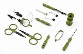 NIRVANA 11pc Fly Tying Tool Kit with Case (olive)