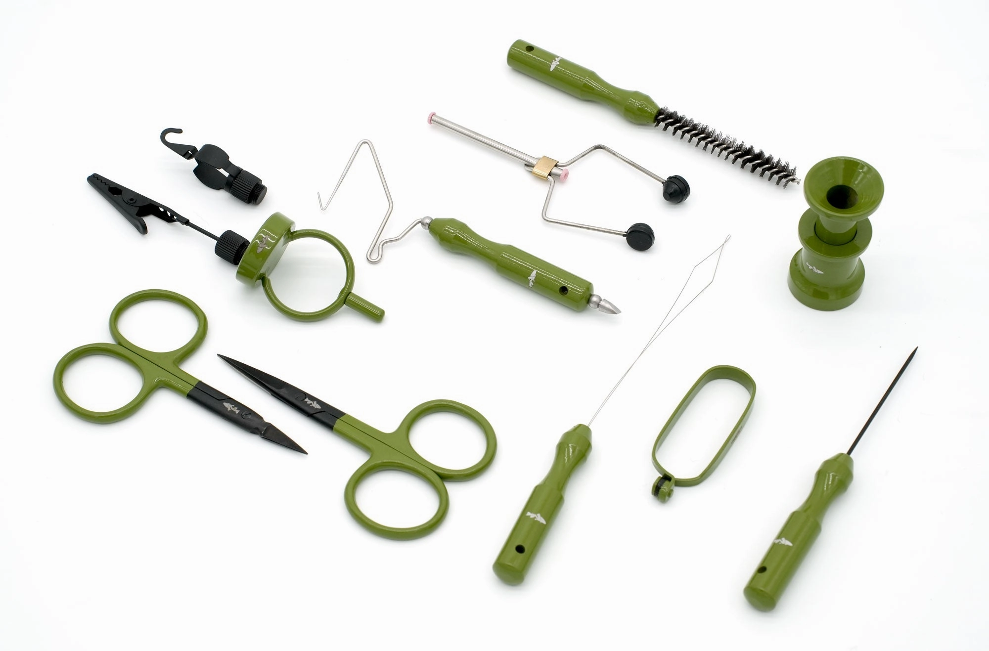 NIRVANA 11pc Fly Tying Tool Kit with Case (olive)