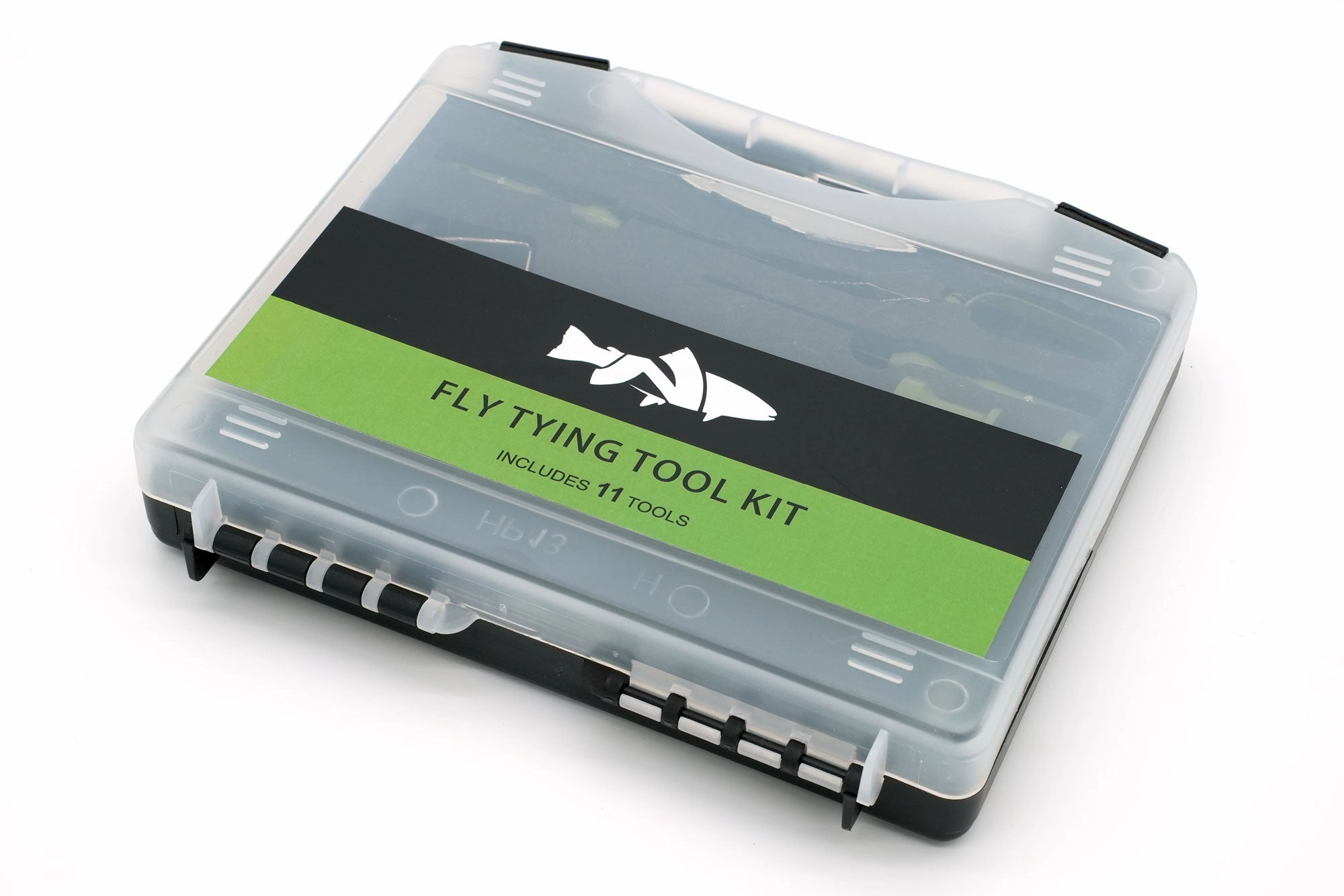 NIRVANA 11pc Fly Tying Tool Kit with Case (olive)