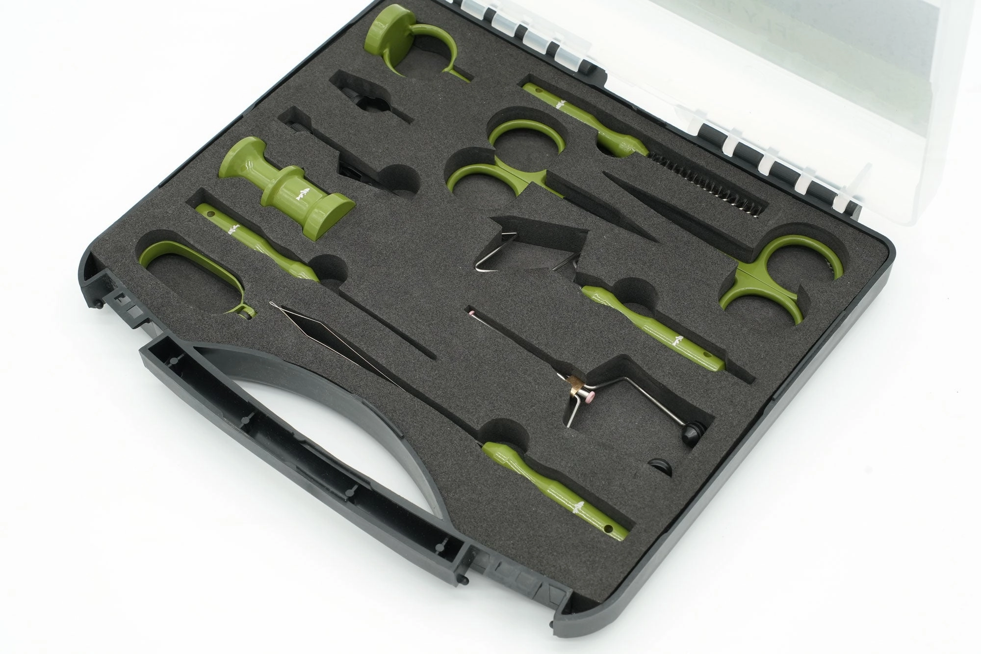 NIRVANA 11pc Fly Tying Tool Kit with Case (olive)