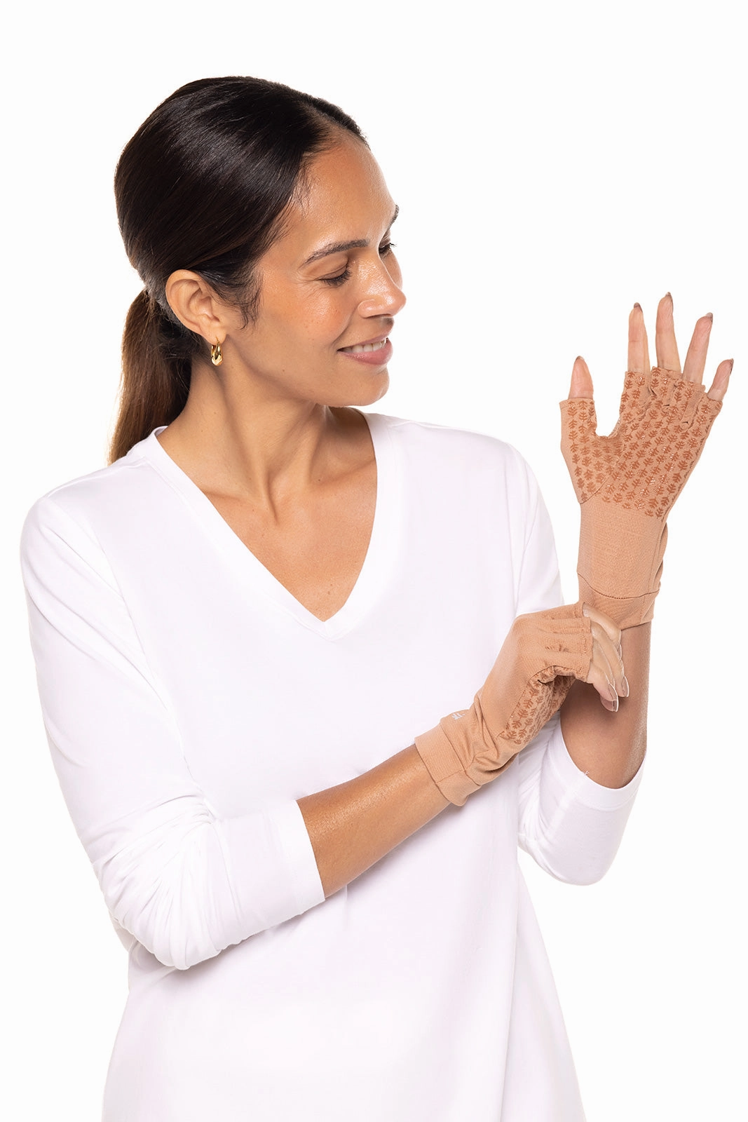 Ouray UV Fingerless Sun Gloves | Antique Tea