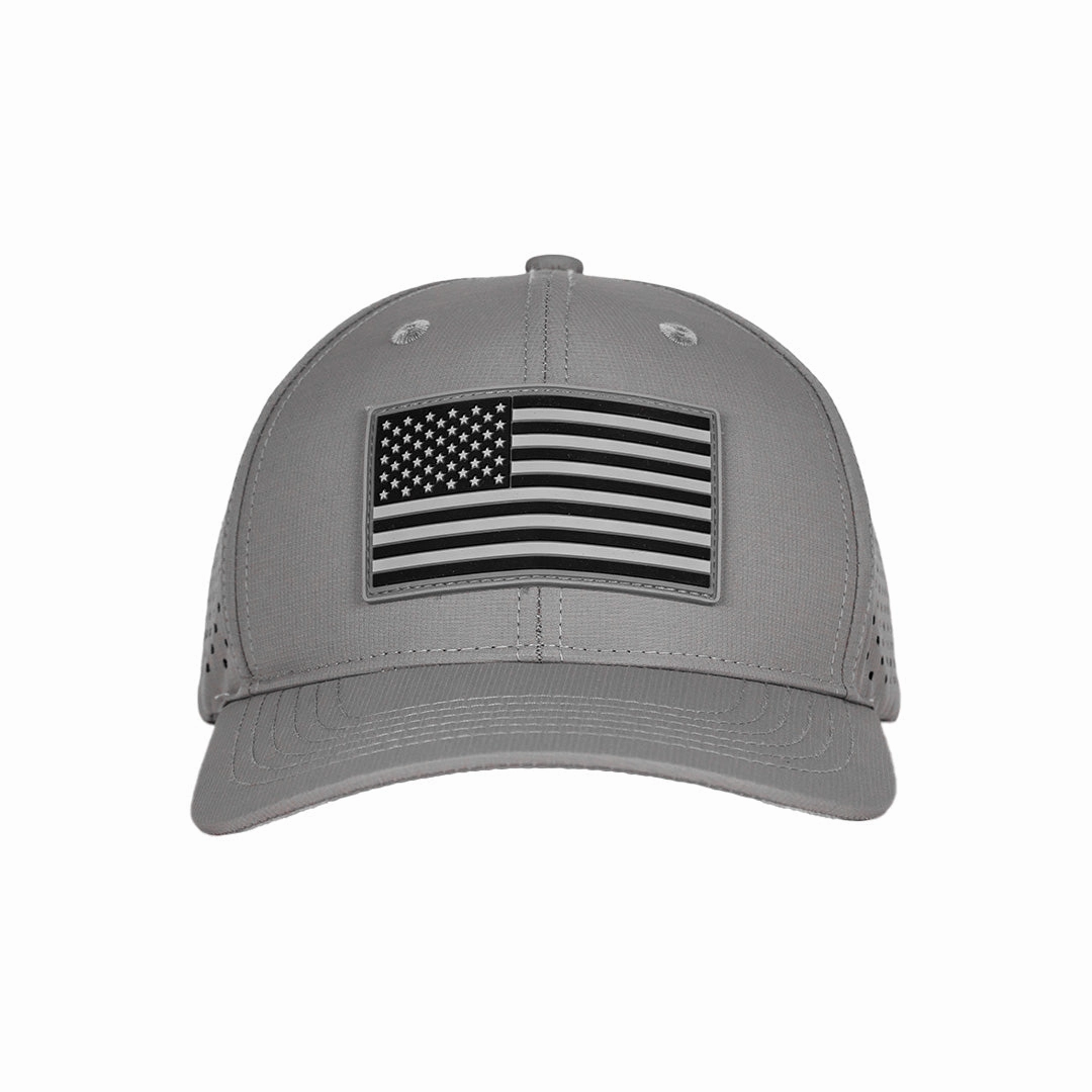 Performance Snapback | Blackout American Flag | Grey