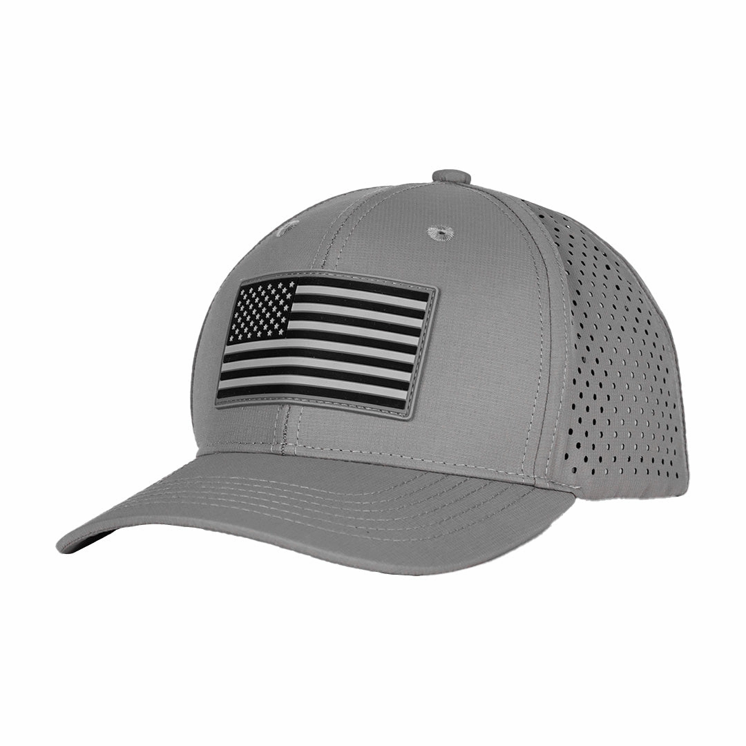 Performance Snapback | Blackout American Flag | Grey