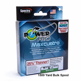 Power Pro Maxcuatro Spectra Moss Green Braided Line 1500 yard Bulk Spool