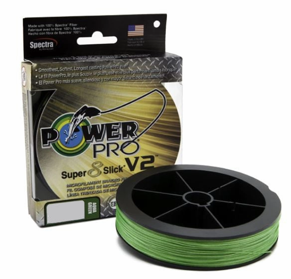 Power Pro Super8Slick V2 Aqua Green Braided Line 1500 yard Bulk Spool