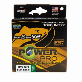 Power Pro Super8Slick V2 Moss Green Braided Line 1500 yard Bulk Spool