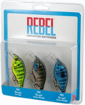 Rebel Bluegill Squarebill Crankbait 3-Piece Variety Pack