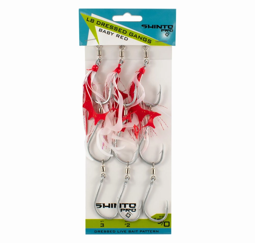 Shinto Pro Dressed Ganged Hooks Baby Red