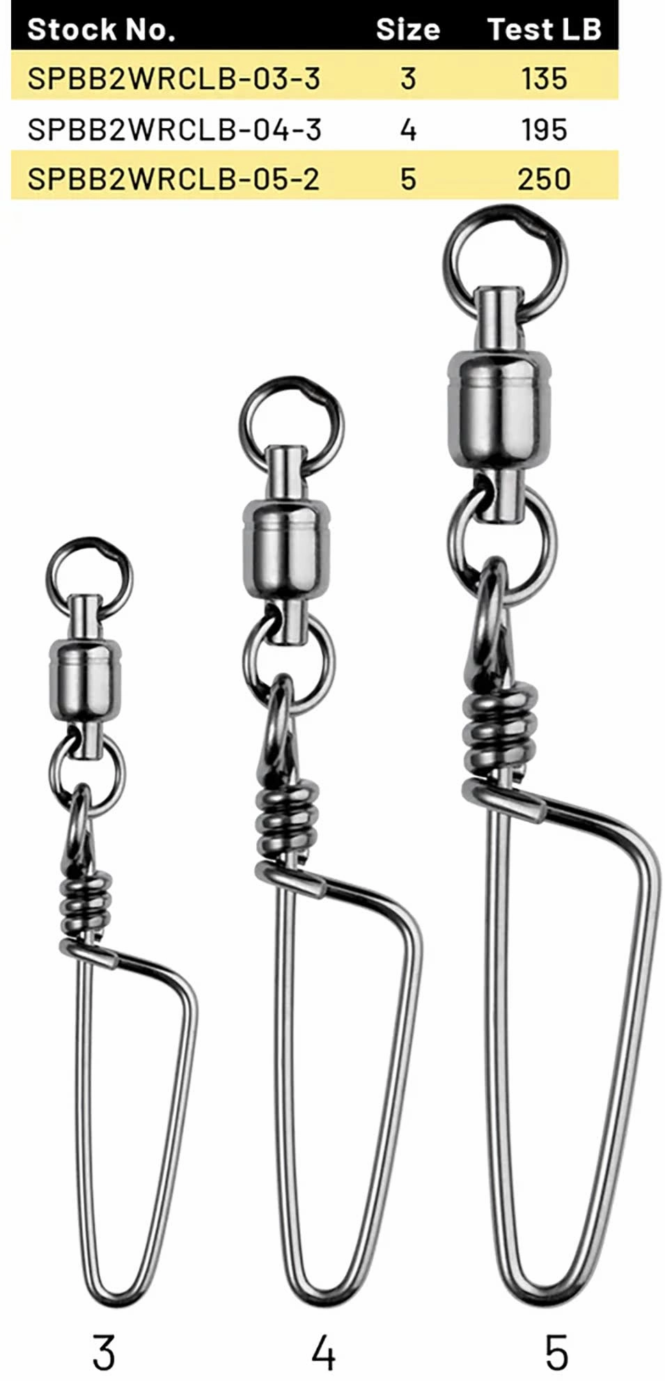 SPRO Power Ball Bearing Swivels w/Cosastlock Snap & Welded Rings - NSB Finish