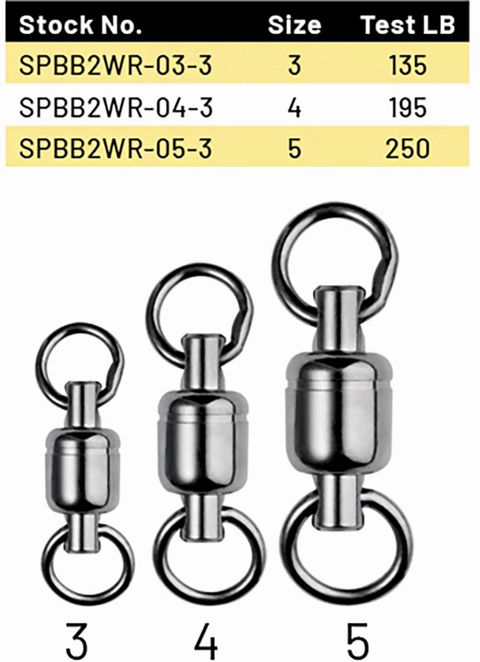 SPRO Power Ball Bearing Swivels w/Welded Rings - NSB Finish