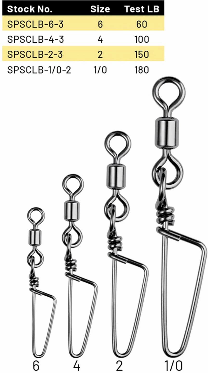 SPRO Power Swivels w/Coastlock Snap & Stainless Steel Line Ties - NSB Finish