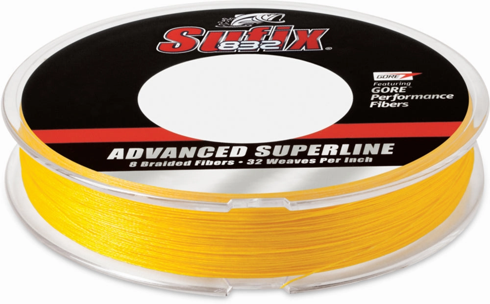 Sufix 832 Advanced Superline High-Vis Yellow Braided Line - 300 Yard Filler Spool