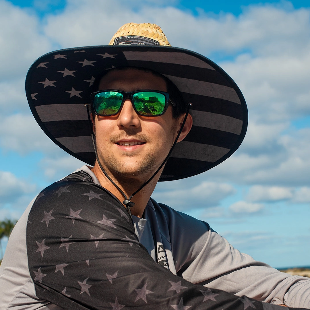 Under Brim Straw Hat | Blackout American Flag 2.0