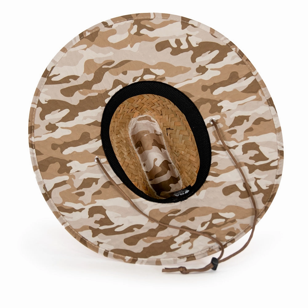Under Brim Straw Hat | Desert Military Camo