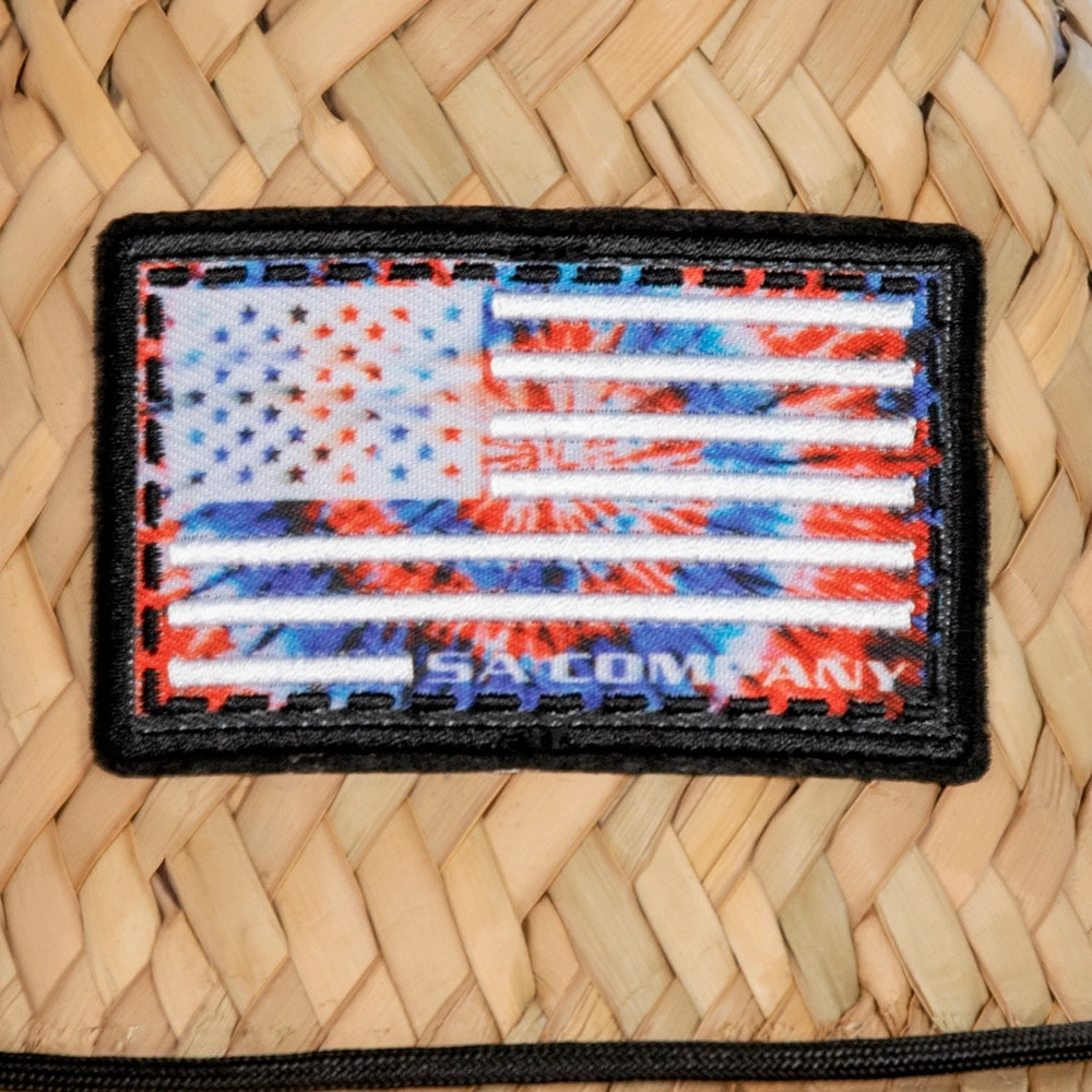 Under Brim Straw Hat | Patriotic Tie Dye