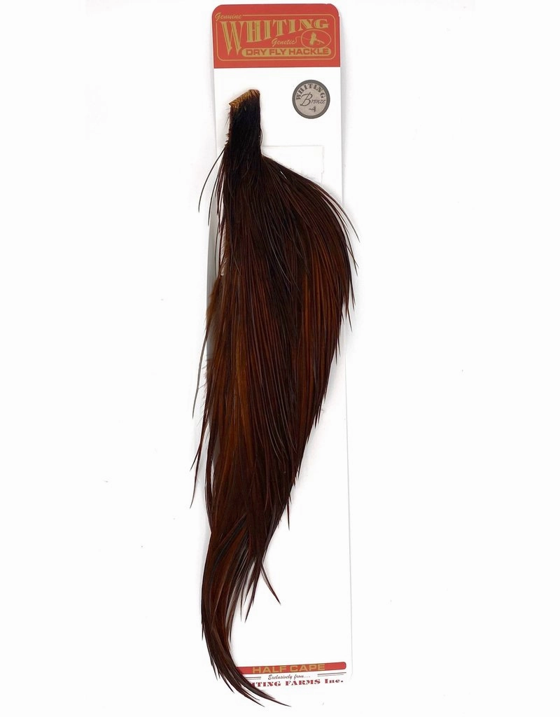 Whiting Dry Fly Hackle Rooster 1/2 Cape - Bronze Grade