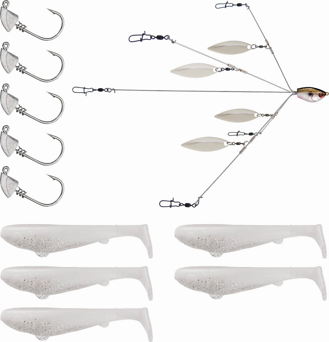 YUM Scottsboro Kit YUMbrella Flash Mob Jr. 3.5 inch Swimbait Kit